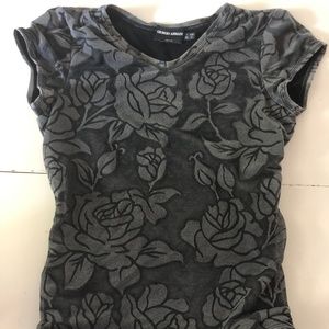 Giorgio Armani grey/black rose side zip shirt